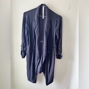 ANTHROPOLOGIE GOLD DOT DARK GREY TUNIC JACKET SIZE M